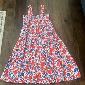 HUNTER BELL Red and Blue Sleeveless Sundress